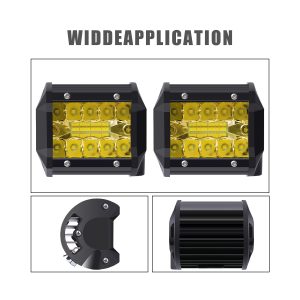 4 Inch Amber Lens Rectangular Led Work Light 01 Four Inch Views 4 Inch Amber-Lens Rectangular LED Work Light