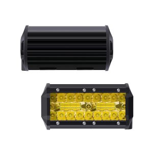 Rear view of 4 inch amber-lens rectangular LED work light