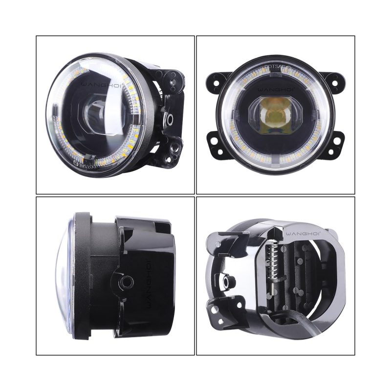 4 inch round angel eye LED fog light single-bead view reference