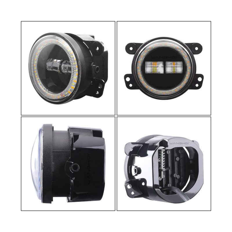 4 inch round angel eye LED fog light dual-bead view reference