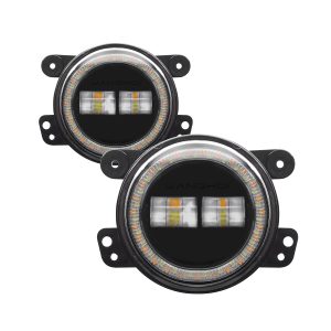 4 inch round angel eye LED fog light dual-bead pair