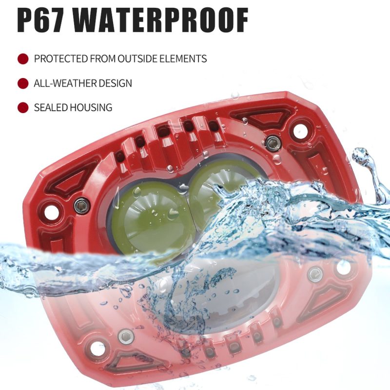 4 Inch Three Lens Led Fog Work Light P67 Waterproof Reference Source graphic uses P67 waterproof wording; confirm final sealing test basis before quotation.