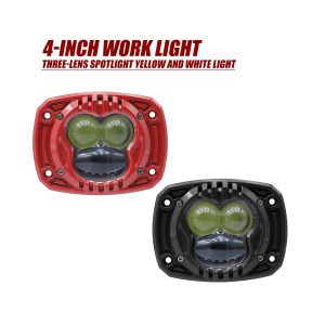 4 Inch Triple Lens Yellow White Led Fog Light Options 02 Triple Fog Rect Red Black 4 inch triple-lens yellow white LED fog light red and black options