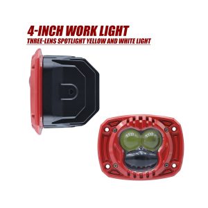 4 Inch Triple Lens Yellow White Led Fog Light Options 03 Triple Fog Rect Side 4 inch triple-lens LED fog light rectangular side view