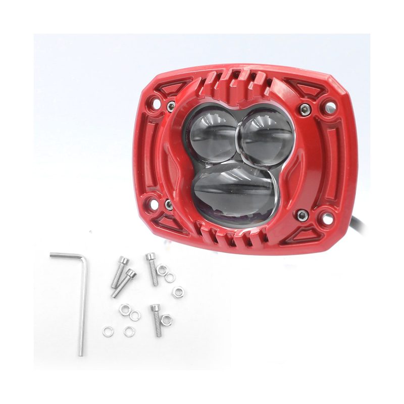 4 Inch Triple Lens Yellow White Led Fog Light Options 04 Triple Fog Rect Kit 4 inch triple-lens LED fog light red housing kit reference