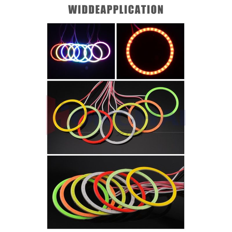 40Mm Seven Color Cob Led Angel Eye Halo Ring Color Options Wide application source graphic showing multiple color-option ring references.
