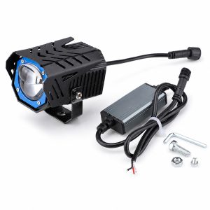 40W Blue Ring Dual Projector Motorcycle Led Spotlight Main 40W Blue Ring Dual-Projector Motorcycle LED Spotlight