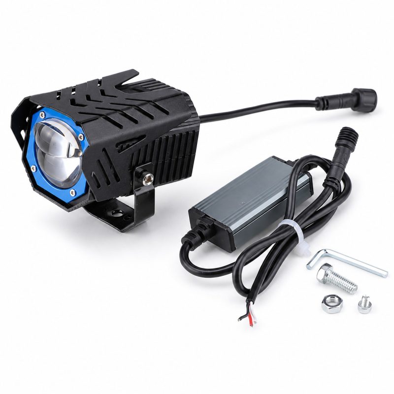 40W Blue Ring Dual Projector Motorcycle Led Spotlight Main 40W Blue Ring Dual-Projector Motorcycle LED Spotlight