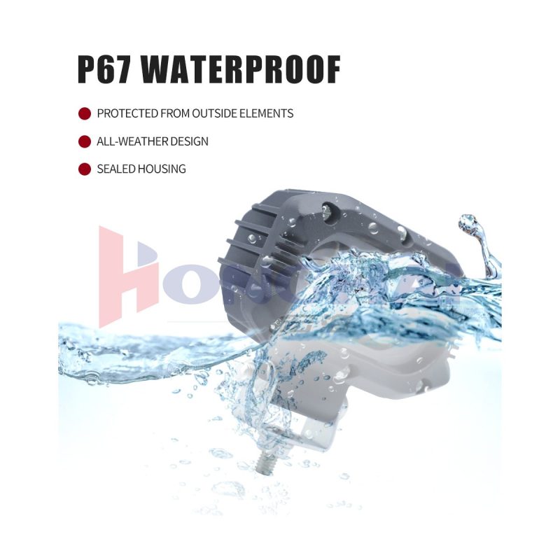 4D Laser Cannon Led Auxiliary Spotlight Ip67 Waterproof Source waterproof graphic with IP67 wording for buyer confirmation before production.