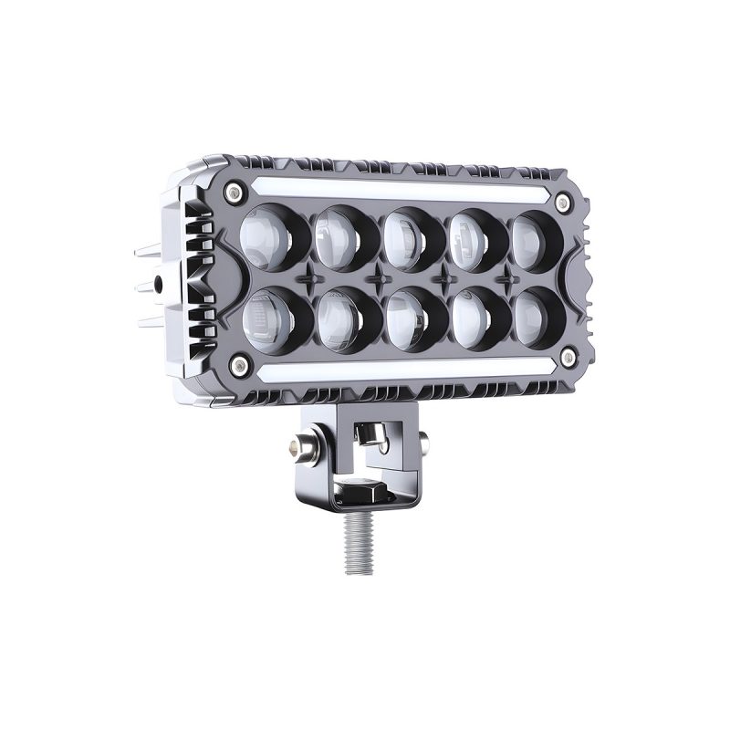 5/6-Bead Rectangular LED Work Light Options five bead clear front reference