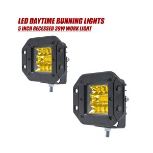 5 Inch Recessed Square Led Drl Work Light 04 Recessed Square Yellow 5 inch recessed square LED DRL work light yellow lens option