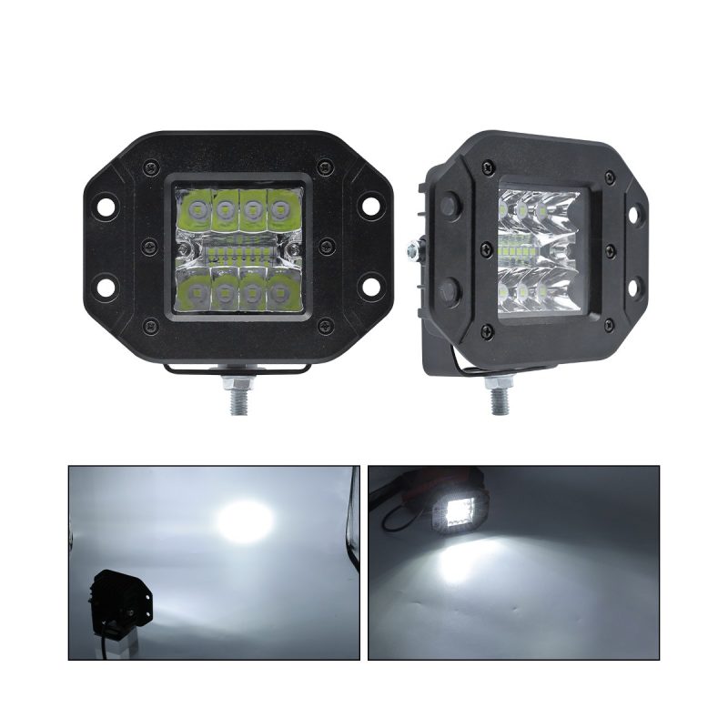 5 Inch Recessed Square Led Drl Work Light 06 Recessed Square Effect 5 inch recessed square LED DRL work light white beam effect
