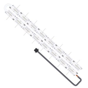 530Mm App Rgb Crystal Teary Led Drl Strip Front Transparent front strip view showing the crystal light-guide modules and wiring end.