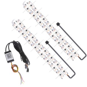 530Mm App Rgb Crystal Teary Led Drl Strip Rear Circuit Rear kit view showing circuit boards, wiring, controller, and connectors.