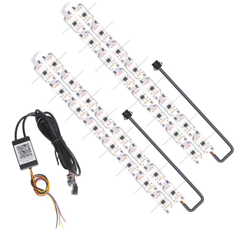 530Mm App Rgb Crystal Teary Led Drl Strip Rear Circuit Rear kit view showing circuit boards, wiring, controller, and connectors.