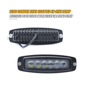 Rear and front reference for 6 convex-lens in-line LED work light