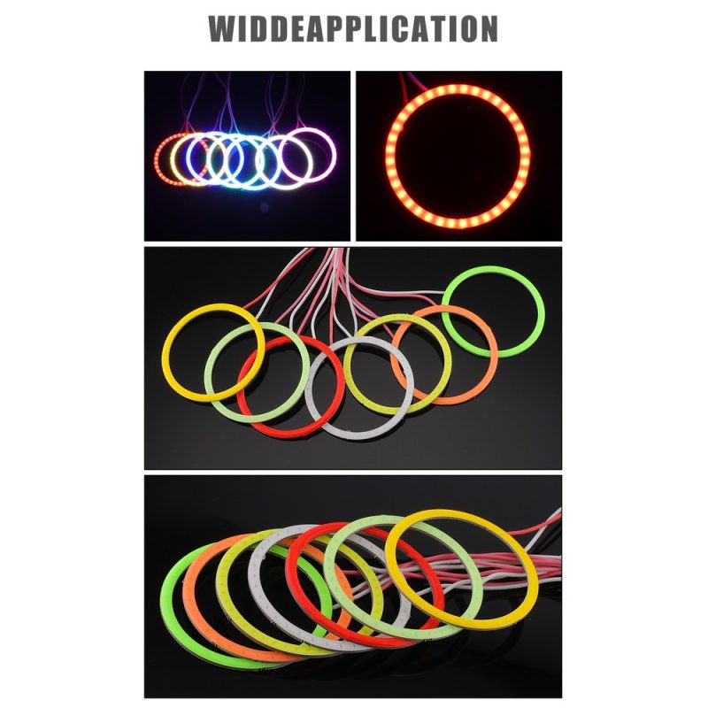 60Mm Seven Color Cob Led Angel Eye Halo Ring Color Options Wide application source graphic showing multiple color-option ring references.