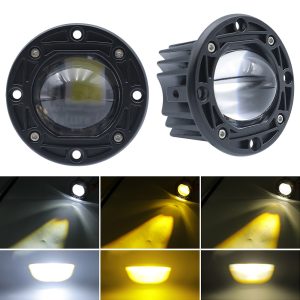 7 7Cm Led Recessed Bi Color Fog Lamp Beam Reference Source image showing white, yellow, and white-yellow beam references.