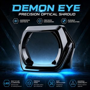 Black housing variant reference for the hexagon demon eye lens cover series.