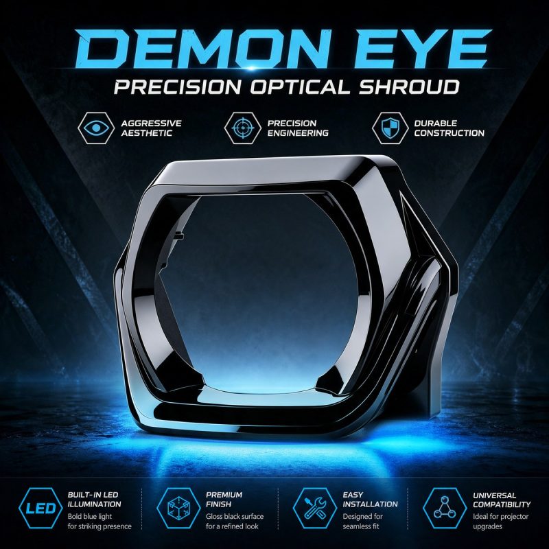 Black housing variant reference for the hexagon demon eye lens cover series.