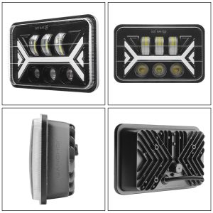 7 Inch Double Arrow Square Led Headlight Multi View Multi-view source image showing front, side, and rear product references.