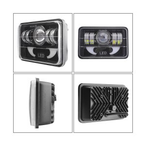 7 Inch Square Led Headlight Design Options 02 Square Headlight Views 7 inch square LED headlight side and rear view reference