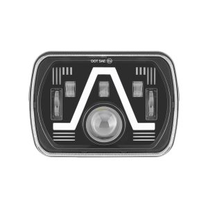 7 Inch Square Led Headlight Design Options 05 Square Headlight V Type 7 inch square LED headlight V-type design