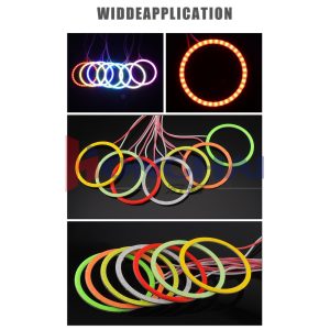 70Mm Seven Color Cob Led Angel Eye Halo Ring Color Options Wide application source graphic showing multiple color-option ring references.