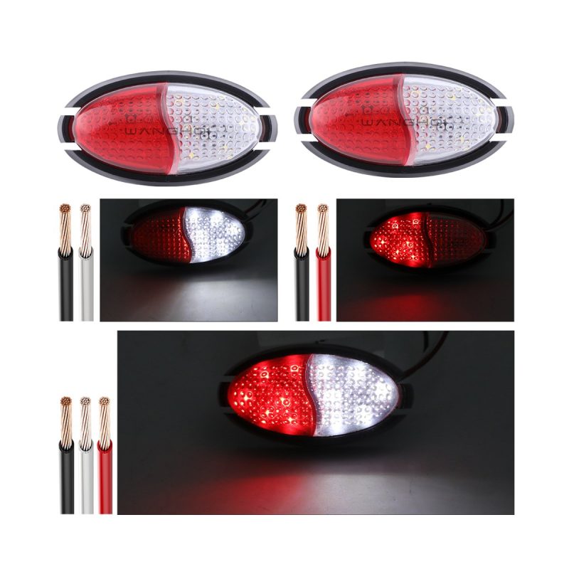 73Mm Red White Oval Led Warning Marker Light Lighting Wiring Lighting and wiring reference from the supplied product image set.