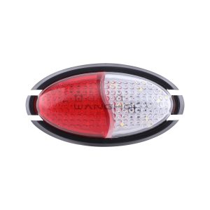 73mm Red White Oval LED Warning Marker Light 12V IP68