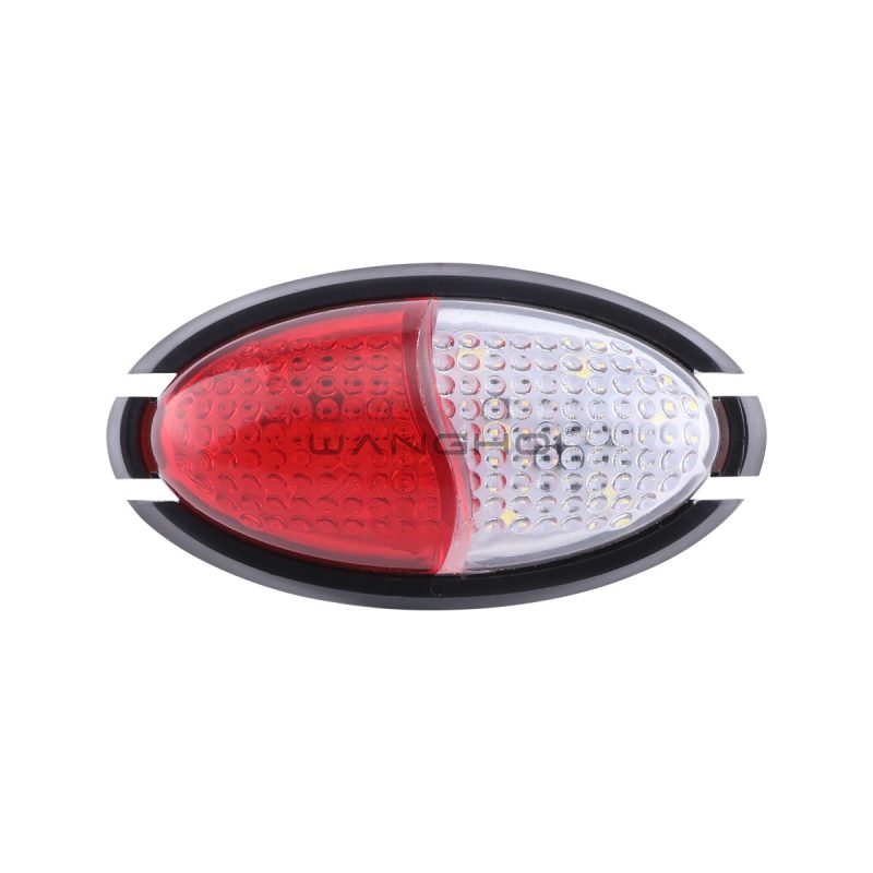 73Mm Red White Oval Led Warning Marker Light Main 73mm Red White Oval LED Warning Marker Light 12V IP68
