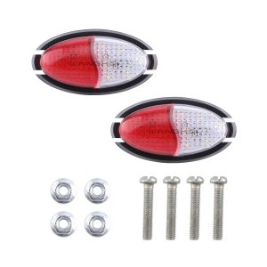 73Mm Red White Oval Led Warning Marker Light Mounting Accessories Mounting screws and nuts reference from the supplied product image.