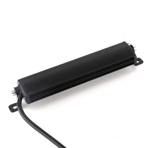 75W 210Mm Single Row Led Work Light Bar Rear Housing Rear housing view showing the black body, heat-dissipation direction, and cable exit.