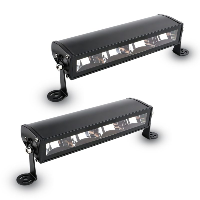 75W Single Row 4 Lens Led Work Light Bar Pair View Pair view showing the slim housing and four-reflector layout.