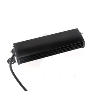 75W Single Row 4 Lens Led Work Light Bar Rear Housing Rear housing view showing the black aluminum body and cable direction.