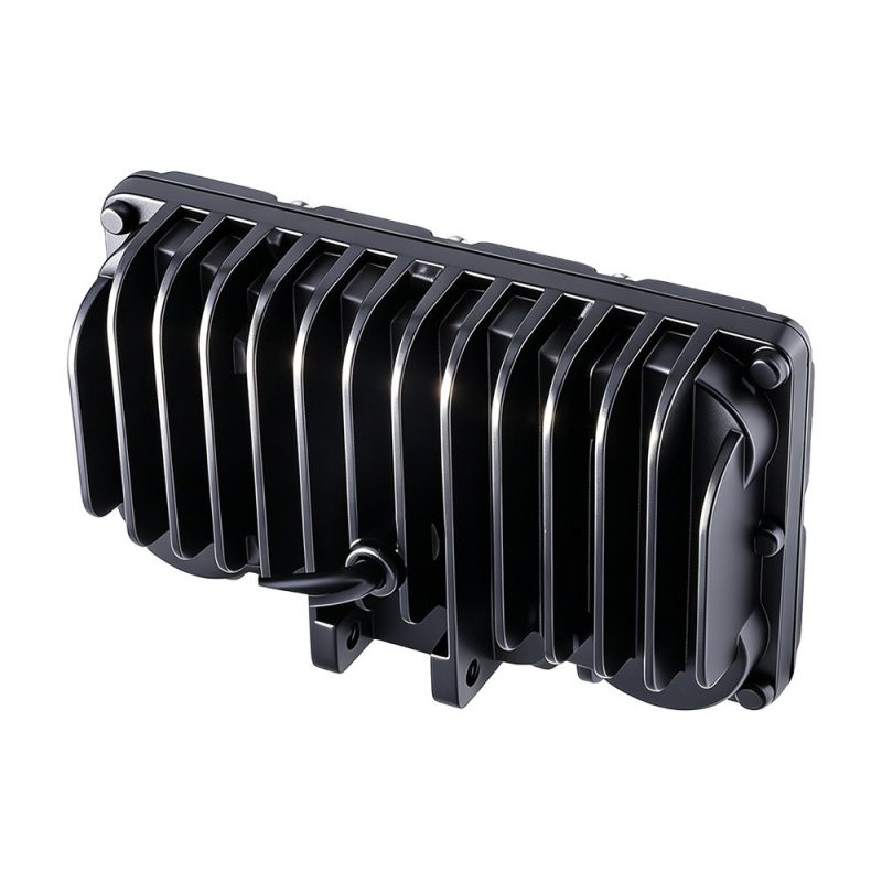 8 Bead Three Row Led Auxiliary Spotlight Rear Cooling Rear housing view showing the aluminum cooling fin direction.