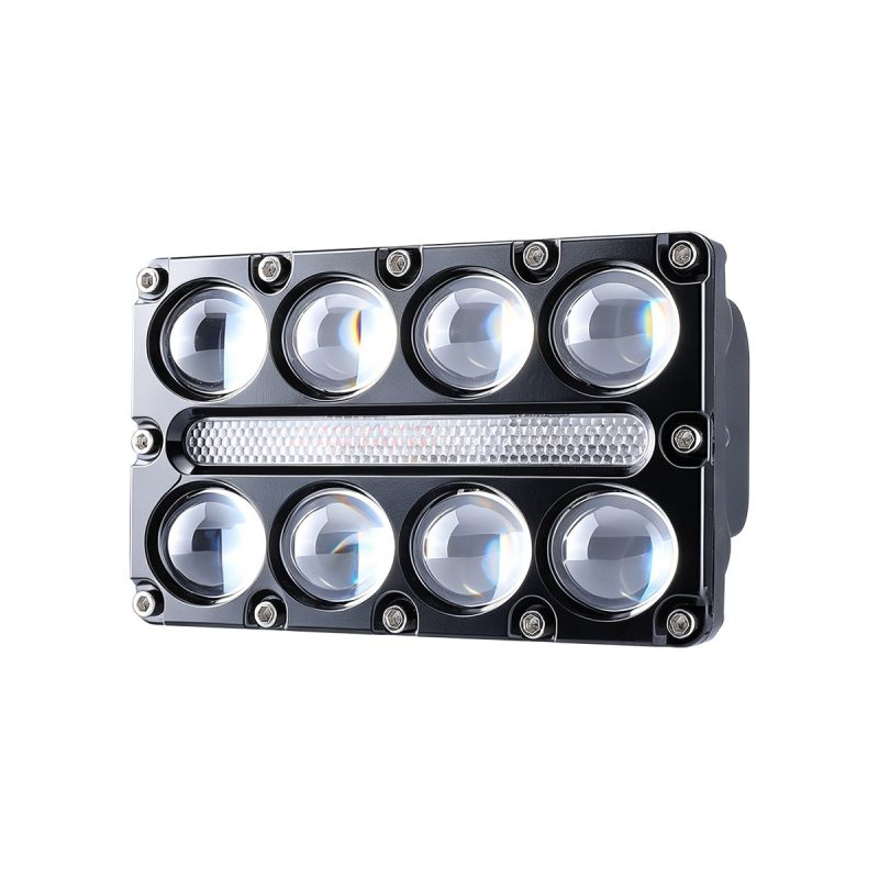 8 Bead Three Row Led Work Light Drl Strip 02 Work8 Lens 8-bead three-row LED work light lens view