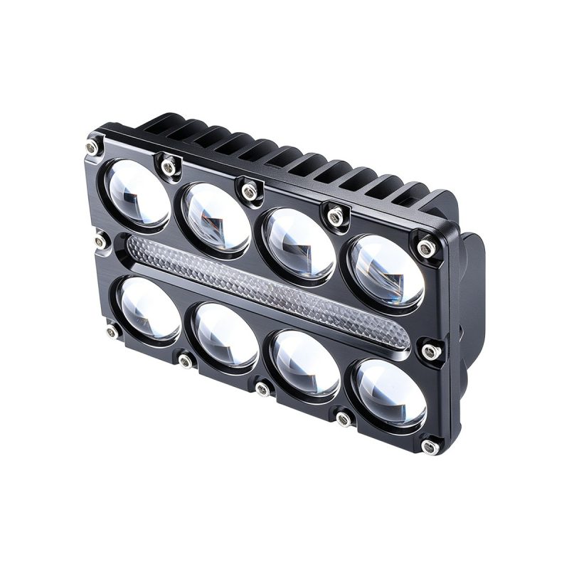 8 Bead Three Row Led Work Light Drl Strip 03 Work8 Angle 8-bead three-row LED work light angle view