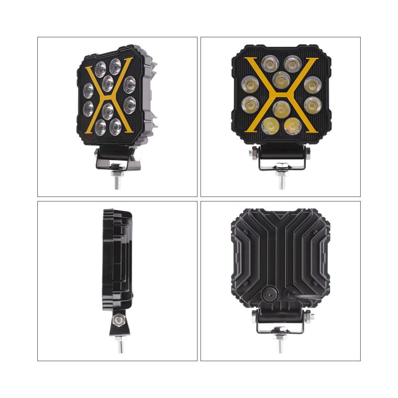 8012 8013 Square Pattern Angel Eye Led Work Light Series 04 Angel 8012 Views Product view collage for 8012 square pattern angel eye LED work light
