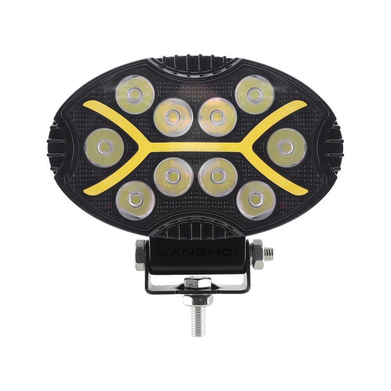8016 8019 Elliptical Pattern Angel Eye Led Work Light Series 04 Angel 8017 Front 8017 elliptical angel eye LED work light front view