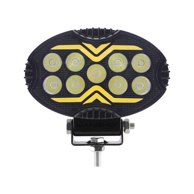 8016 8019 Elliptical Pattern Angel Eye Led Work Light Series 05 Angel 8018 Front 8018 elliptical angel eye LED work light front view