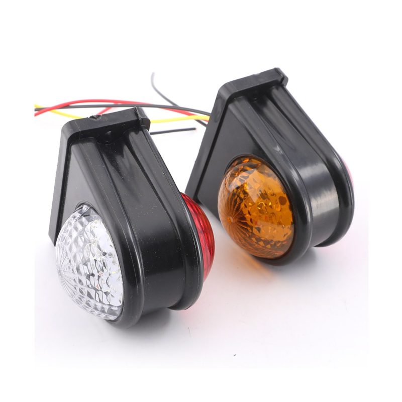 80Mm Dual Sided Led Truck Warning Light Color Options 04 Dual 80Mm Pair Alt White and amber pair view for 80mm dual-sided LED truck warning light