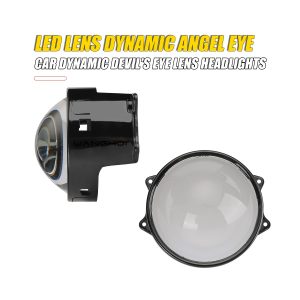 80Mm Led Lens Dynamic Angel Eye Headlight Kit 05 Dynamic Angel 80Mm Side Side view of 80mm LED lens dynamic angel eye headlight kit