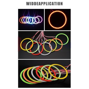 80Mm Seven Color Cob Led Angel Eye Halo Ring Color Options Wide application source graphic showing multiple color-option ring references.