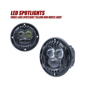 95Mm Round Three Lens Led Spotlight Main 95mm Round Three-Lens LED Spotlight White / Amber 12V-24V