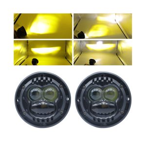 95Mm Round Three Lens Led Spotlight White Amber Lighting Source lighting reference showing yellow and white light directions.