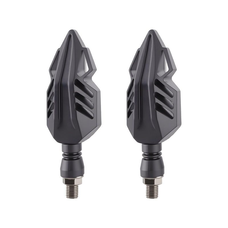 AC-0008PRO Red Leaf Motorcycle LED DRL Turn Signal Pair detail angle reference