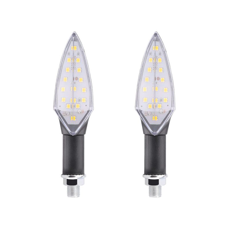 Ac 0101 Yellow Bullet Motorcycle Led Flow Turn Signal 01 Main One To One Front Product Pair AC-0101 Yellow Bullet Motorcycle LED Flow Turn Signal Pair