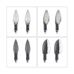 Ac 0101 Yellow Bullet Motorcycle Led Flow Turn Signal 02 Multi Angle Product View Product-only grid showing front, side, rear, and angled views.