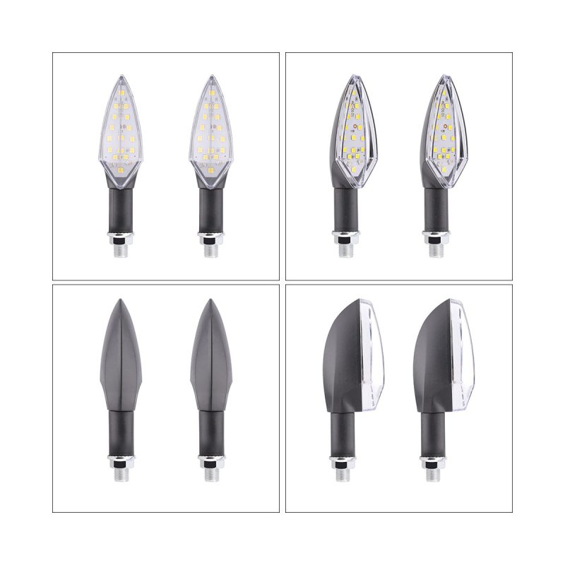 Ac 0101 Yellow Bullet Motorcycle Led Flow Turn Signal 02 Multi Angle Product View Product-only grid showing front, side, rear, and angled views.